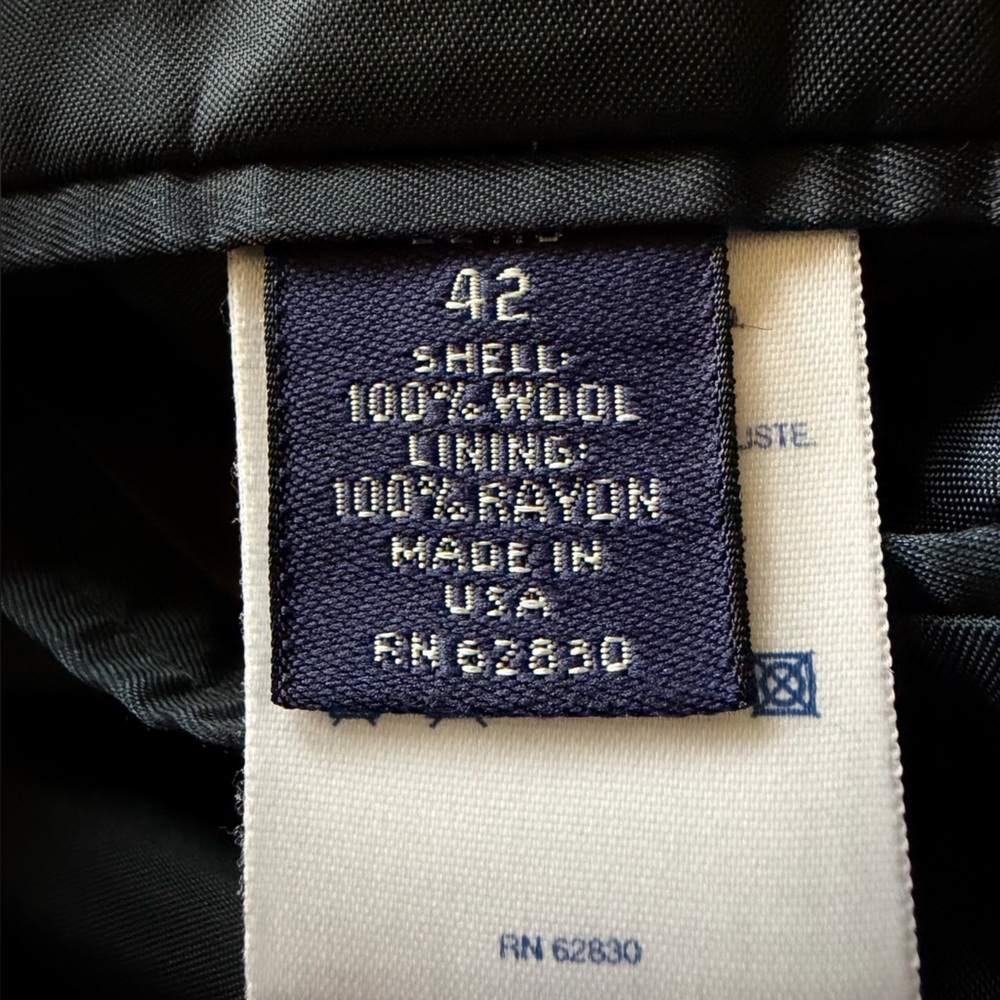 Lands’ End 100% wool MADE IN USA navy blue men’s suit jacket blazer 42 regular - Picture 7 of 8